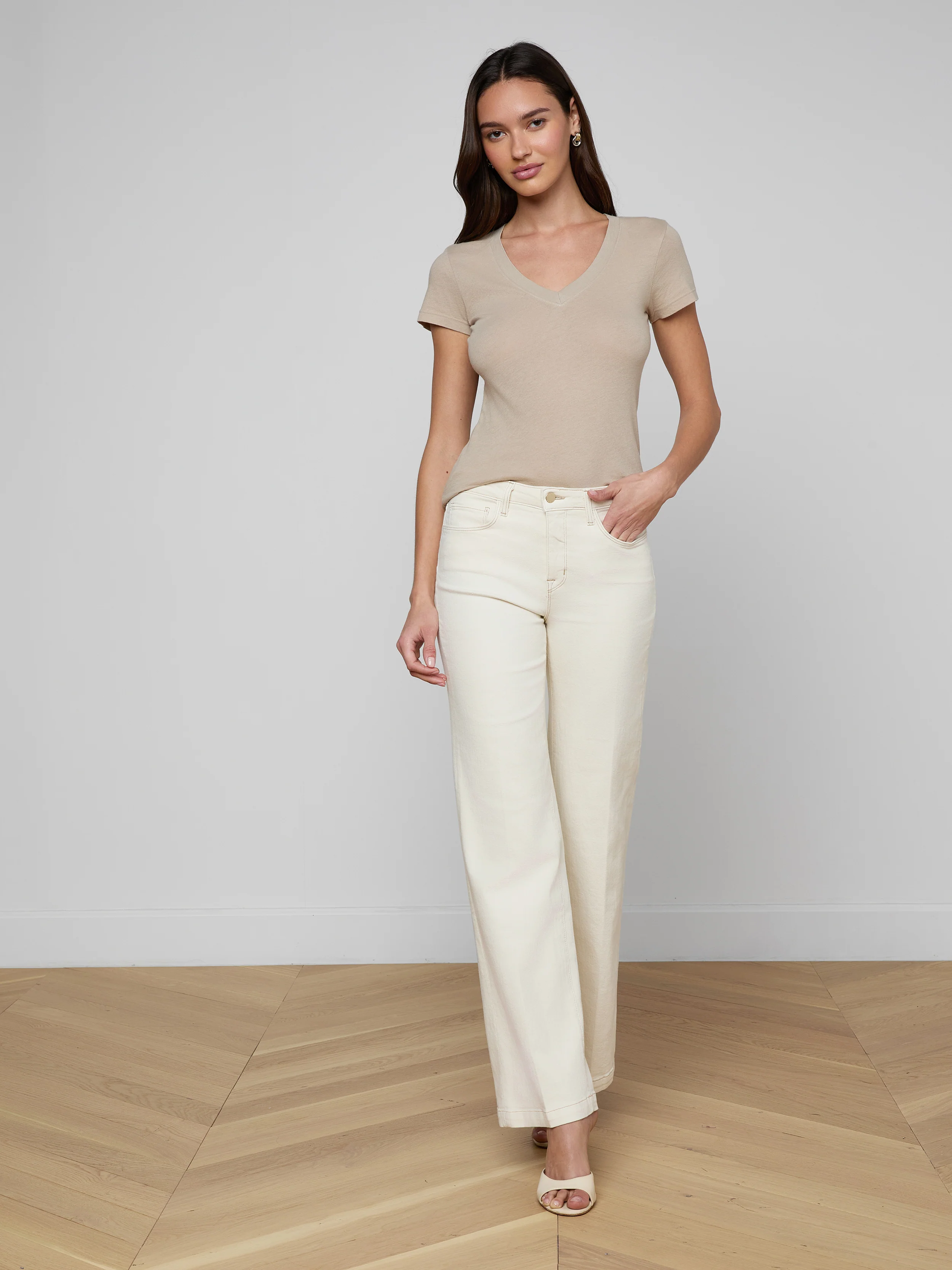 Becca Cotton V-Neck Tee - Image 4
