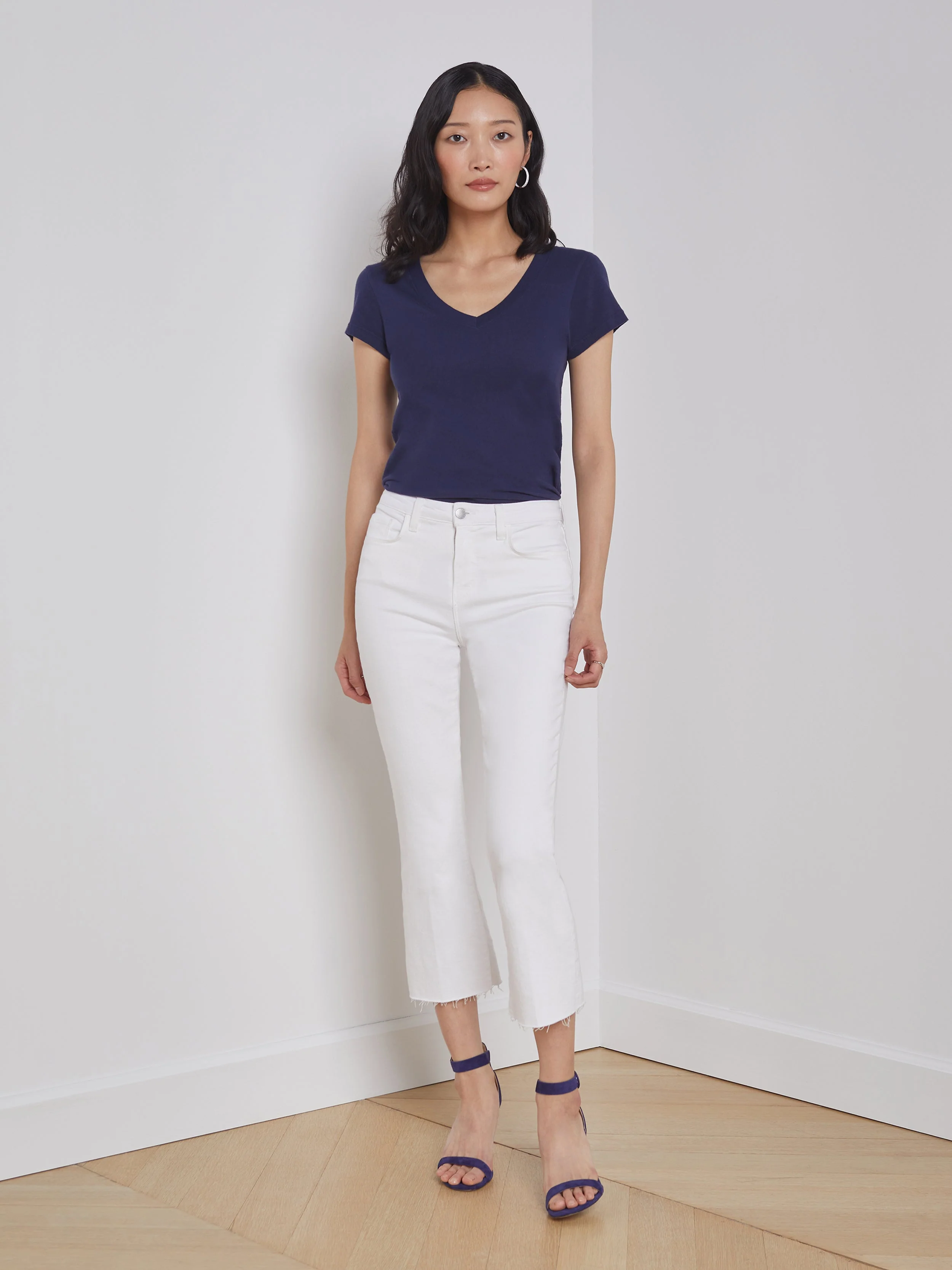 Becca Cotton V-Neck Tee - Image 4